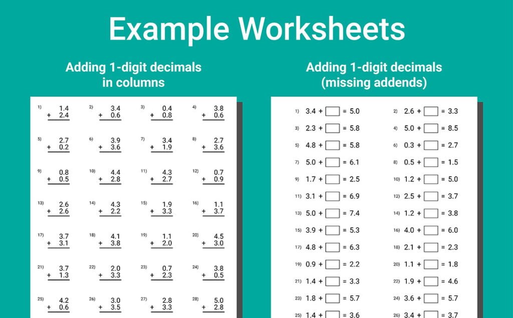 fractions and decimals workbook grade 4