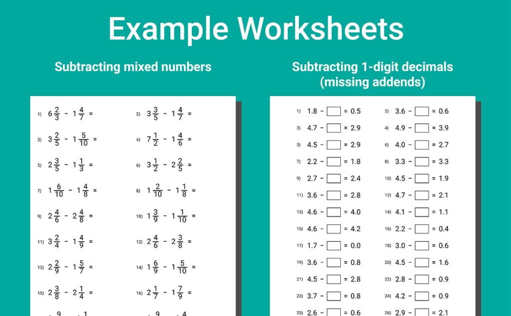 fractions and decimals workbook grade 4