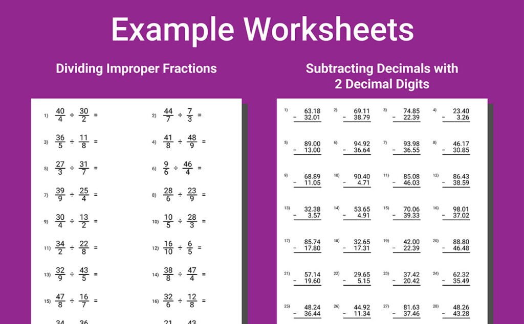fractions and decimals workbook grade 5
