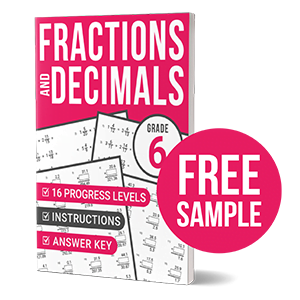 fractions and decimals workbook grade 6