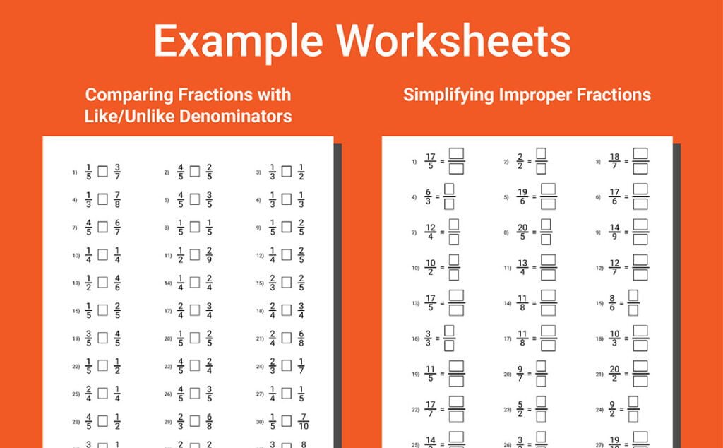 fractions workbook grade 3