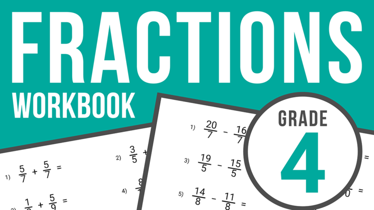 fractions workbook grade 4