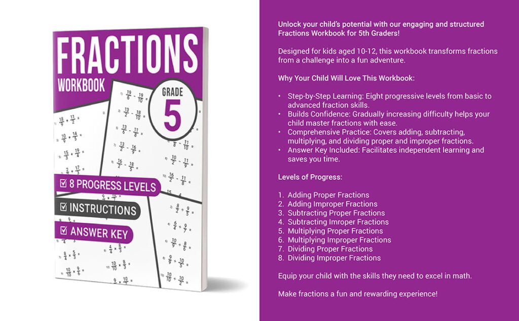 fractions workbook grade 5