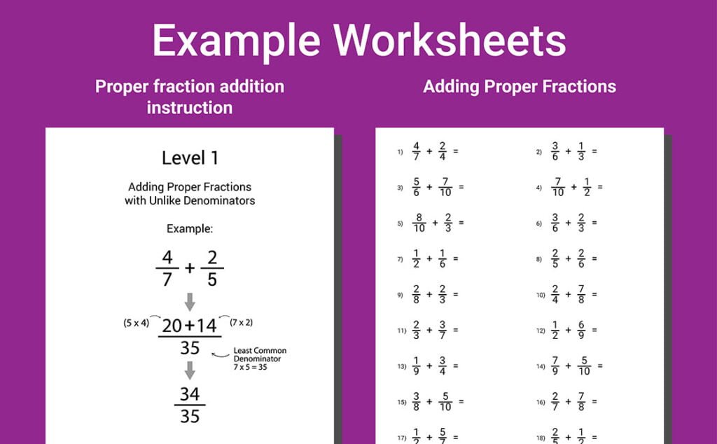 fractions workbook grade 5