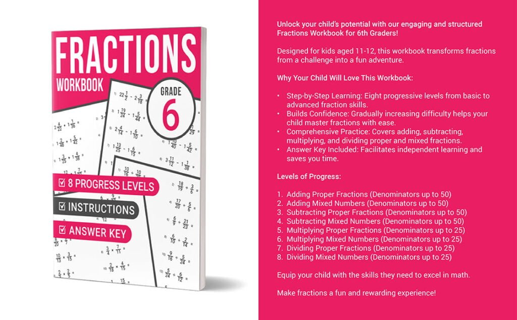fractions workbook grade 6
