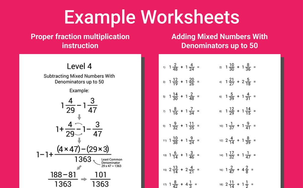 fractions workbook grade 6