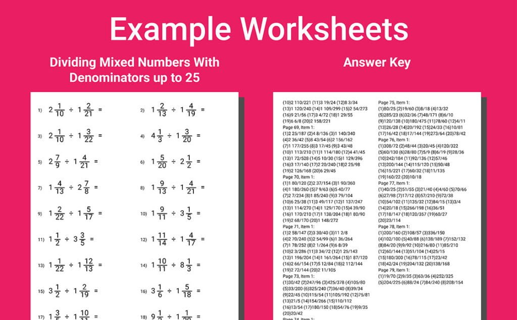 fractions workbook grade 6