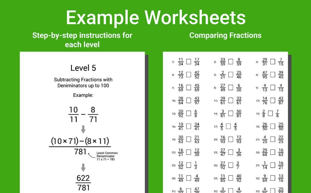 fractions workbook grade 7