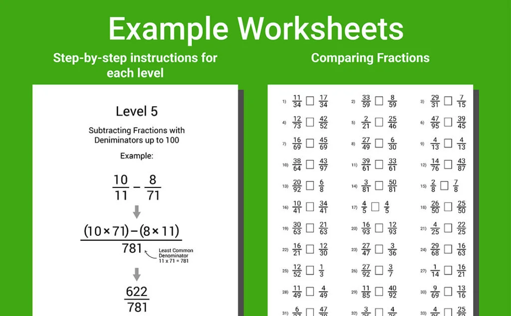 fractions workbook grade 7