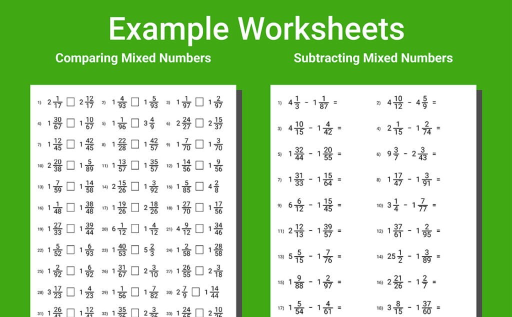 fractions workbook grade 7