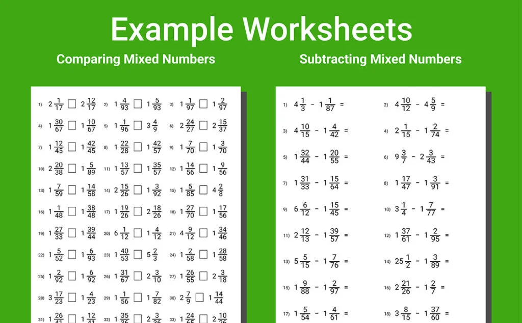 fractions workbook grade 7