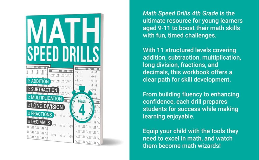 math speed drills workbook 4