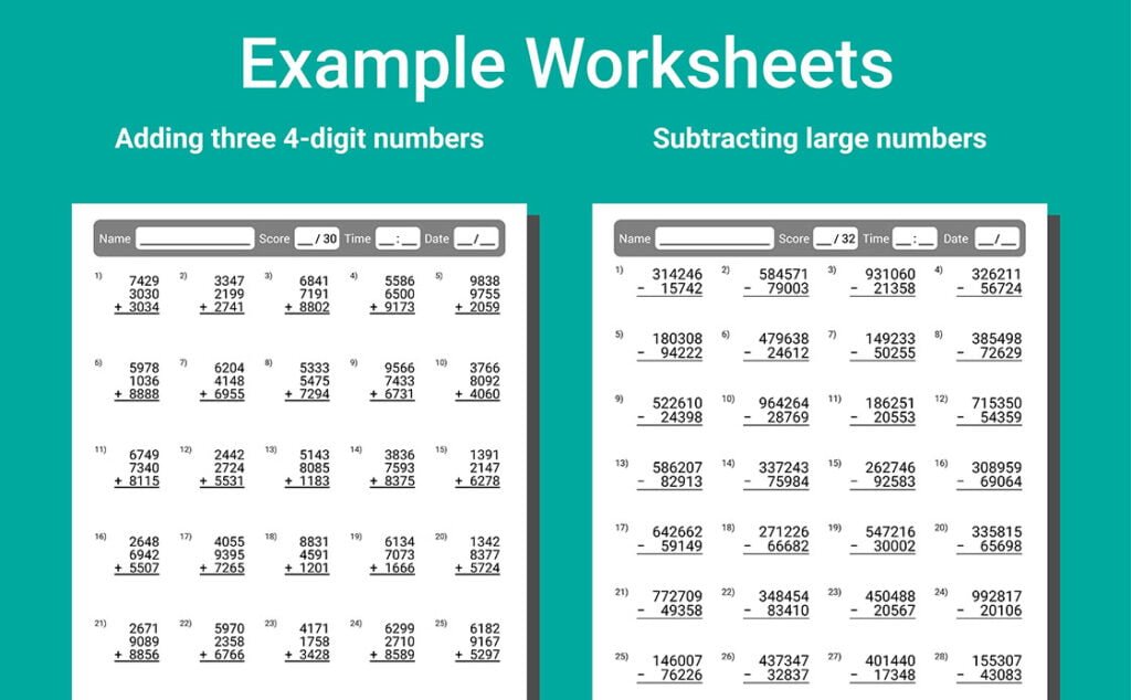 math speed drills workbook 4