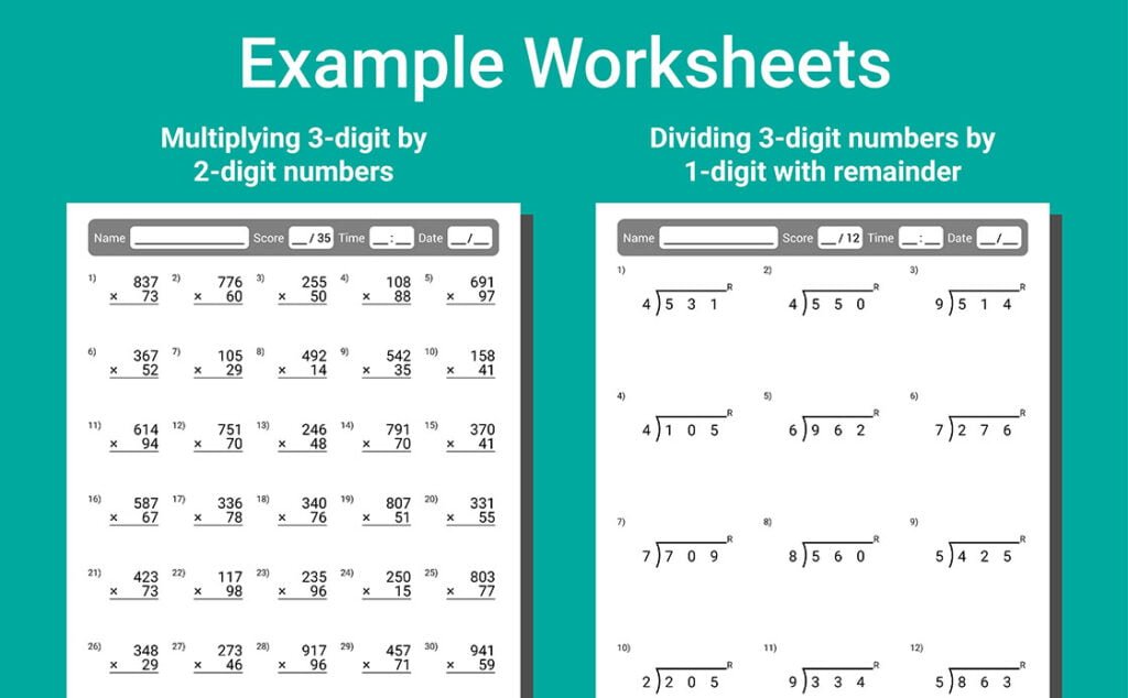 math speed drills workbook 4