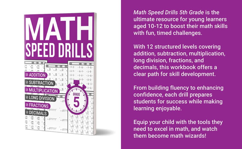 math speed drills workbook 5