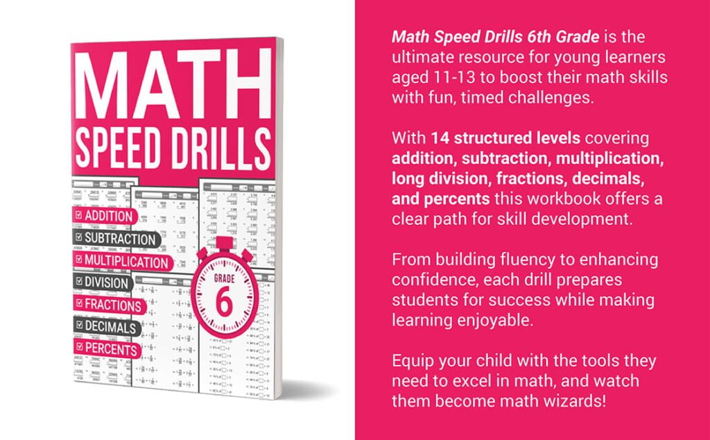 math speed drills workbook 6