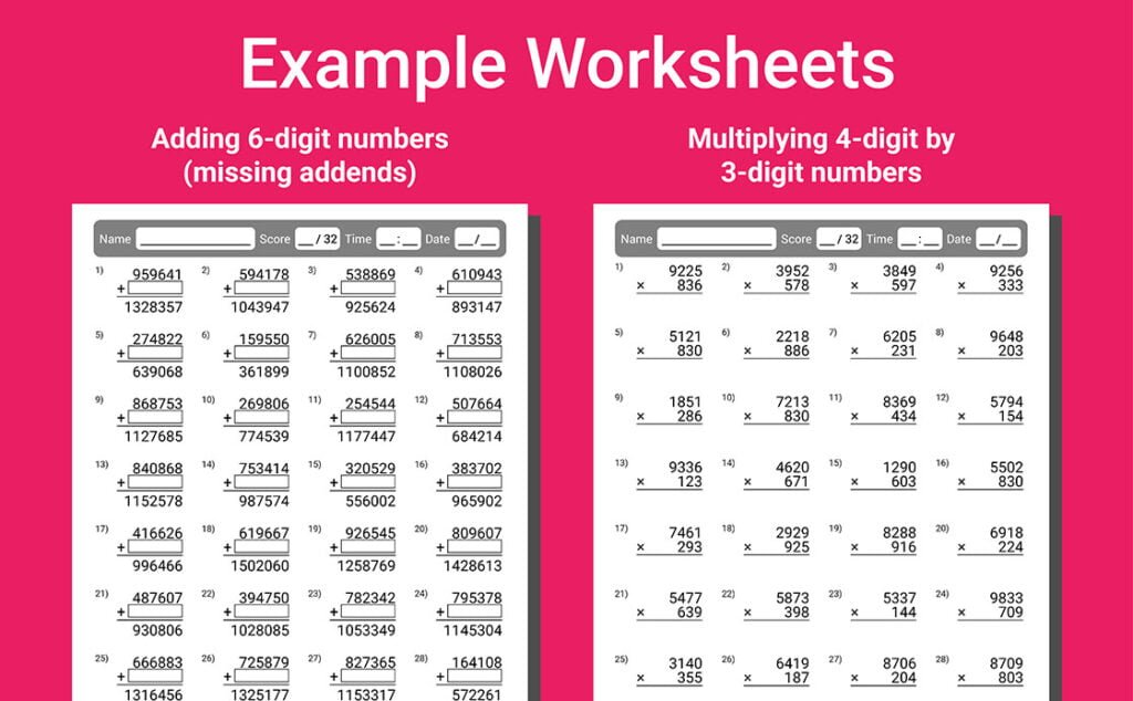 math speed drills workbook 6