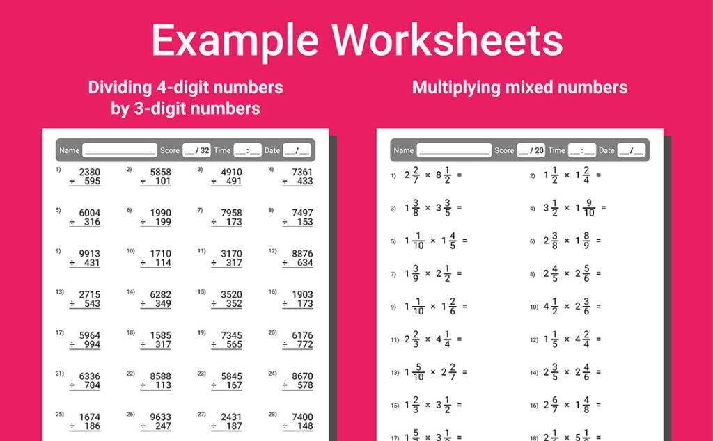 math speed drills workbook 6