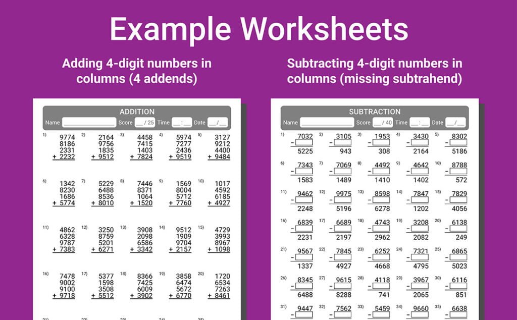 math worksheets grade 5
