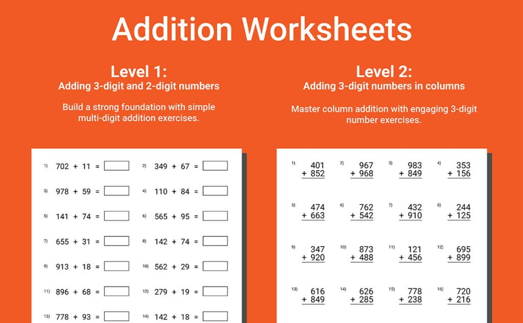 next grade math workbook grade 2-3 addition