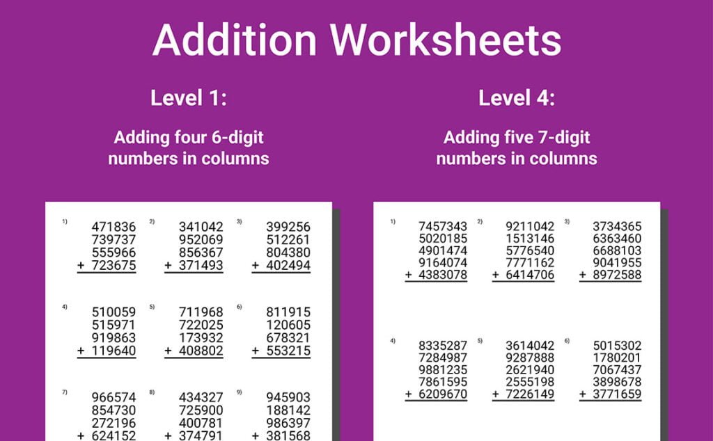 next grade math workbook grade 4-5 addition worksheets