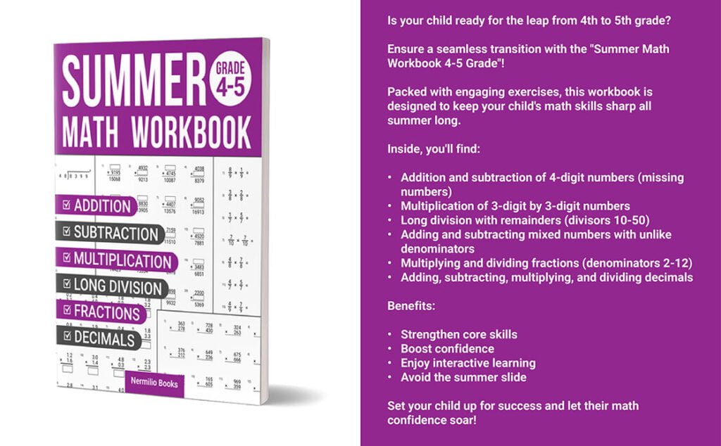 summer math workbook grade 4-5
