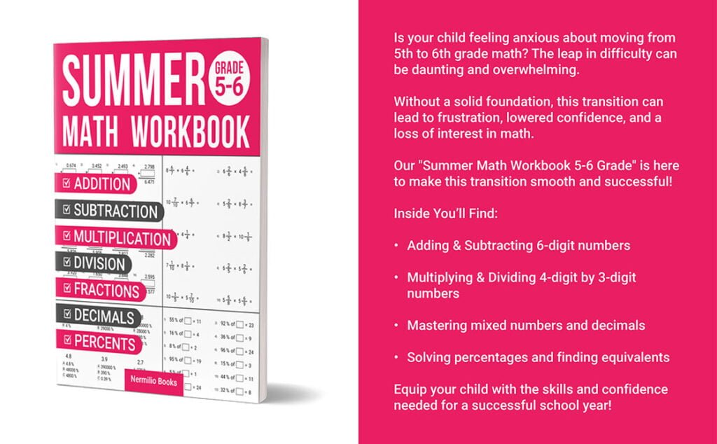 summer math workbook grade 5-6