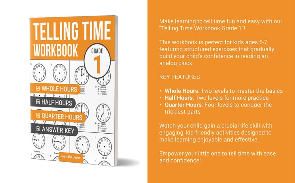telling time workbook grade 1