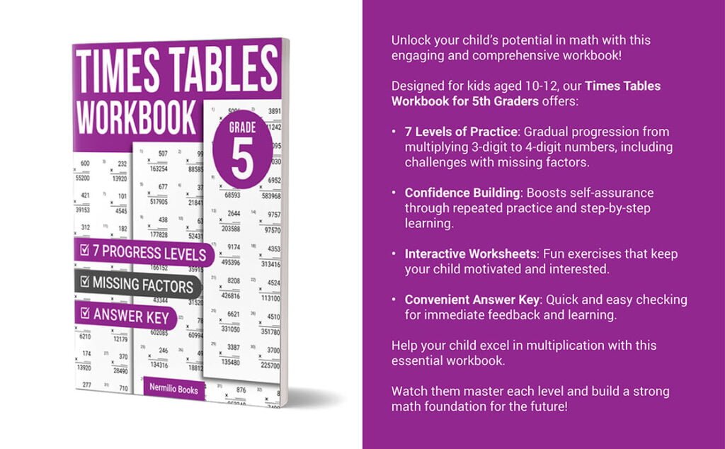 times tables workbook grade 5
