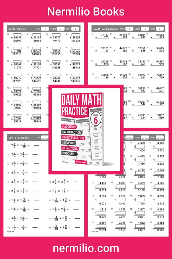 daily math practice workbook grade 6