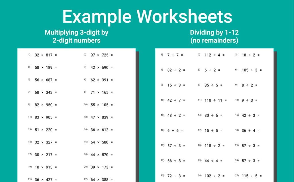 math problems workbook grade 4 multiplication division