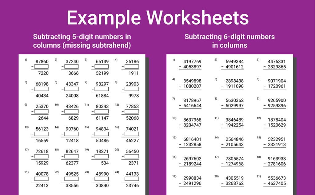 math problems workbook grade 5 addition subtraction
