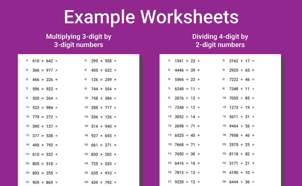 math problems workbook grade 5 multiplication division