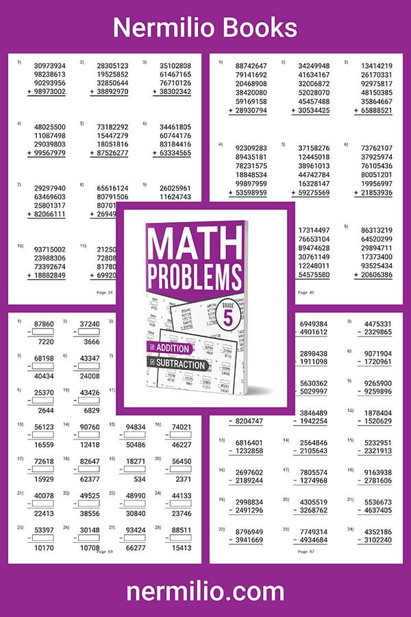 math problems workbook grade 5 addition subtraction
