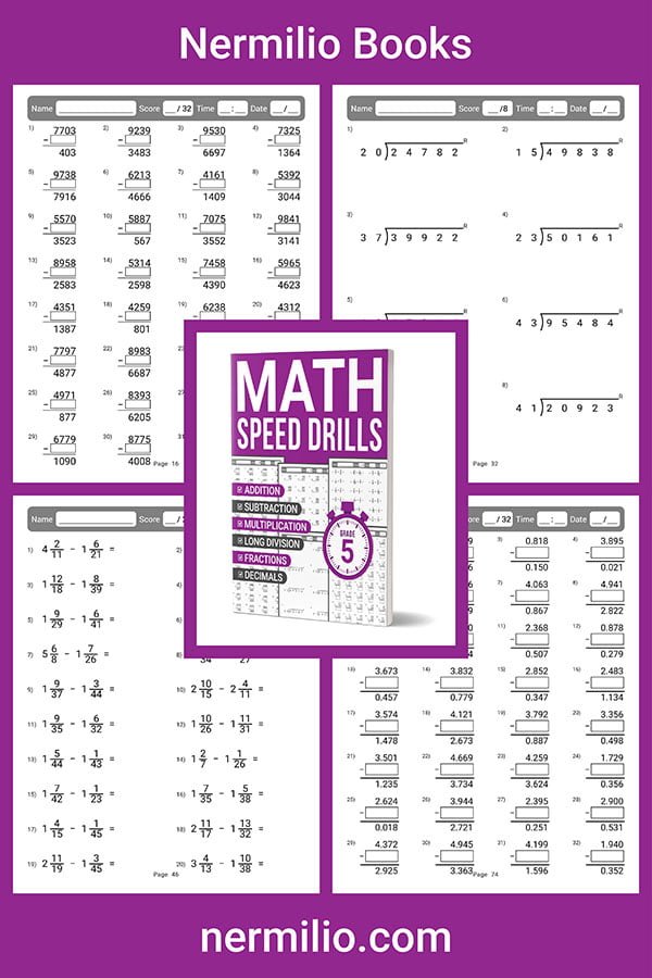 math speed drills workbook grade 5