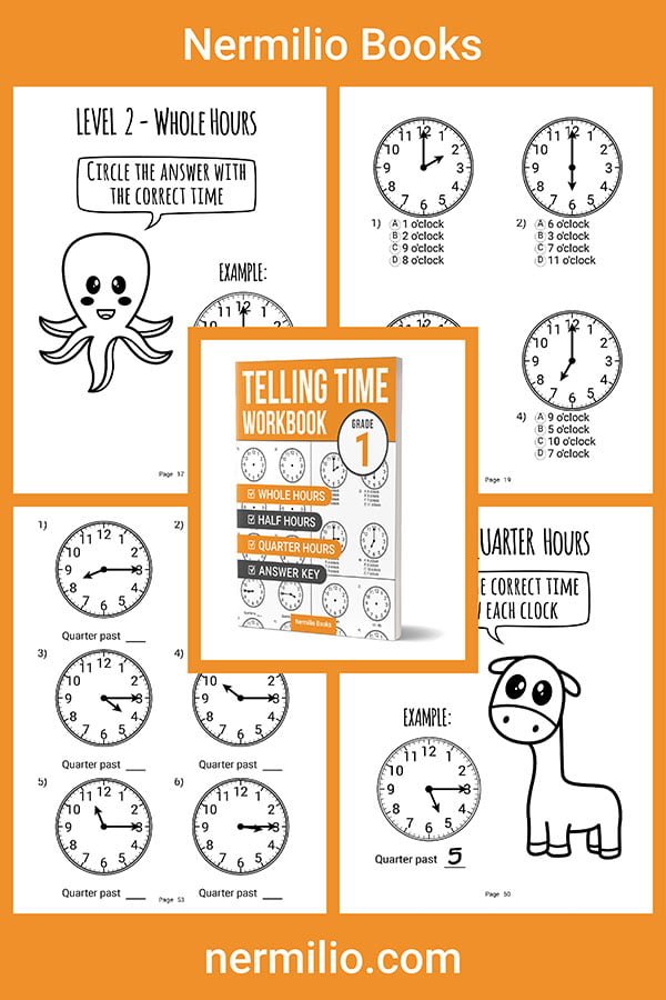 telling time workbook grade 1