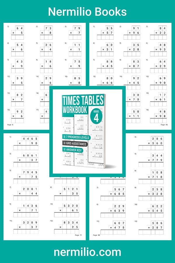 times tables workbook grade 4