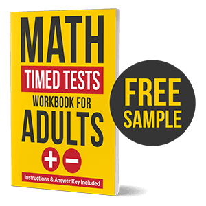 Math Timed Tests Workbook for Adults - Addition and Subtraction Practice Worksheets